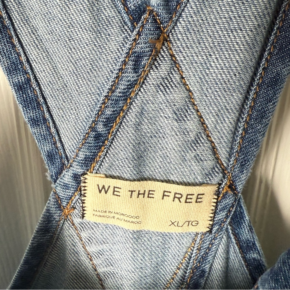 Free People Ziggy Denim Overalls in Sapphire Blue XL - Picture 7 of 8
